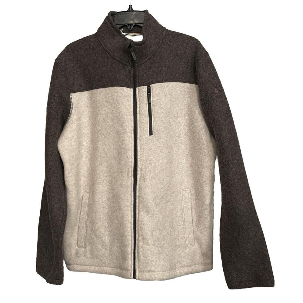 Smartwool Hudson Trail Jacket Colorblock Wool Blend Fleece Zip Up Mens XL New